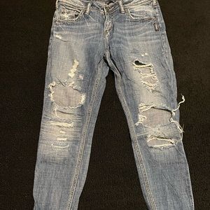 Silver boyfriend jeans